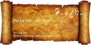 Heisler Ábel névjegykártya